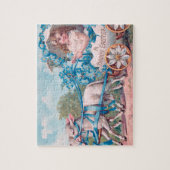 meisje bij paaseieren bij lammeren legpuzzel (Verticaal)