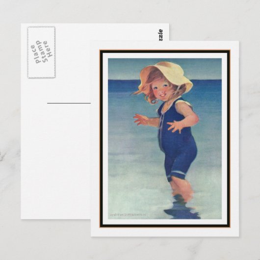 meisje bij Seaside van Jessie Willcox Smith Briefkaart (Voorkant / Achterkant)