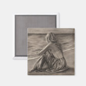 Meisje bij strand Magnet (Voorkant / Achterkant)