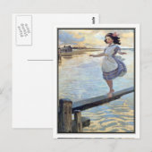  meisje bij strand van Jessie Willcox Smith Briefkaart (Voorkant / Achterkant)