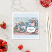  meisje bij vervoer lammeren 1e verjaardag servet (Insitu)