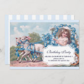 meisje bij vervoer van lammeren van de Birthday P Kaart (Voorkant / Achterkant)