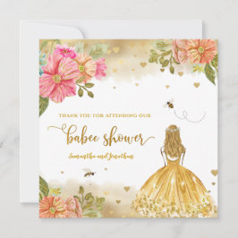 Meisje bijen illustratie Baby shower dank u kaart