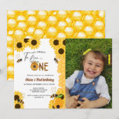 Meisje Bijendag geel honingbij eerste verjaardagsf Kaart (Voorkant / Achterkant)
