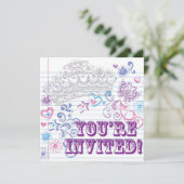 Meisje Birthday / Sweet 16 Invite Kaart (Staand voorkant)