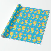 Meisje Blauw Rubber Ducky Je bent de One Party Cadeaupapier (Uitgerold)