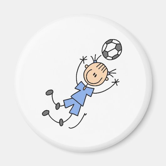 Meisje Blauw Voetbal Uniform Magneet (Voorkant)