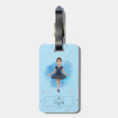 Meisje Blauwe balletdanseres  Bagagelabel (Achterkant verticaal)
