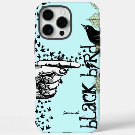 meisje Blauwe Groene Floral Bird Case-Mate iPhone Case (Achterkant)