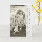 meisje blazende bellen voor verjaardag kaart (Gele Bloem)