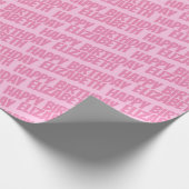 Meisje Bleek Roze Gepersonaliseerd naam Happy Birt Cadeaupapier (Hoek)