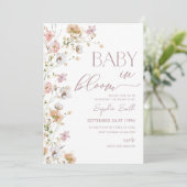 Meisje Bloem in Bloei Wilde Bloem Baby Shower  Kaart (Staand voorkant)