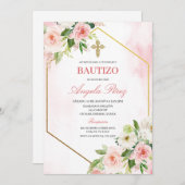 Meisje Bloemen Bautizo Spaans Kaart (Voorkant / Achterkant)