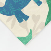 Meisje Bloemen Dinosaurus Silhouet Meisjes Fleece Deken (Hoek)