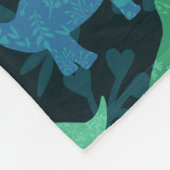 Meisje Bloemen Dinosaurus Silhouet Meisjes Fleece Deken (Hoek)