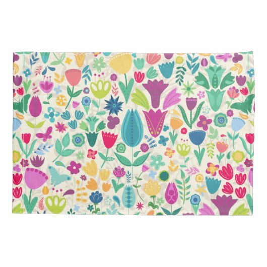 Meisje Bloemen Dinosaurus Silhouet Meisjes Kussensloop (Achterkant)