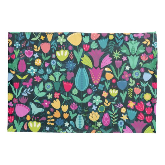 Meisje Bloemen Dinosaurus Silhouet Meisjes Kussensloop (Achterkant)