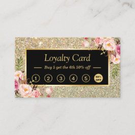 Meisje Bloemen Gouden Glitter Sparkling Loyalty Ka