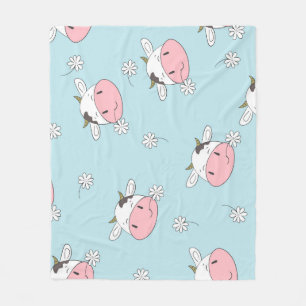 Meisje Bloemen: Hand-getrokken Vintage Fleece Deken