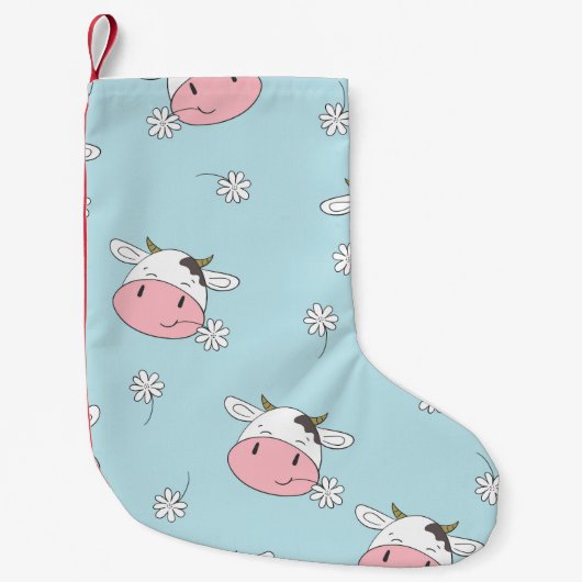  Meisje Bloemen: Hand-getrokken Vintage Kleine Kerstsok (Voorkant)