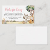 Meisje Bloemen Oerwoud Safari Dieren Boeken voor B Informatiekaartje (Voorkant / Achterkant)