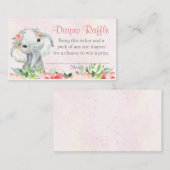 Meisje Bloemen Olifant Luier Raffle Tickets (Voorkant / Achterkant)