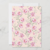 Meisje Bloemen Roze Schattige Bunny Baby shower Kaart (Achterkant)