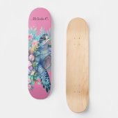  Meisje Bloemen Zee Schildpad Deck Persoonlijk Skateboard (Voorkant)