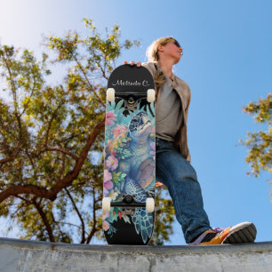  Meisje Bloemen Zee Schildpad Deck Persoonlijk Skateboard