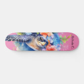  Meisje Bloemen Zee Schildpad Deck Persoonlijk Skateboard (Horizontaal)