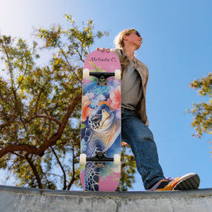  Meisje Bloemen Zee Schildpad Deck Persoonlijk Skateboard