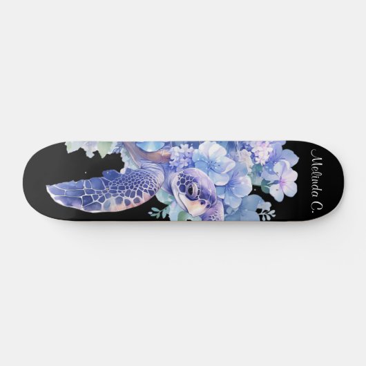 Meisje Bloemen Zee Schildpad Deck Persoonlijk Skateboard (Horizontaal)