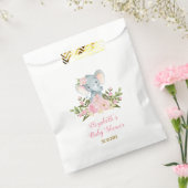 Meisje Bloemenolifant / roze gouden bloemfeest Bedankzakje (Gezegeld)