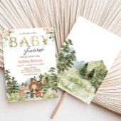 Meisje Bloemrijk Bosdieren Baby  Kaart