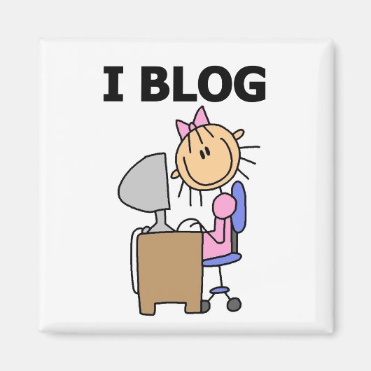 Meisje Blogger Tshirts en geschenken Magneet (Voorkant)