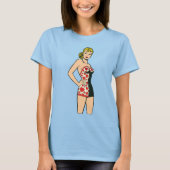  meisje, Blonde Bombshell Lingerie T-shirt (Voorkant)
