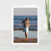 Meisje Blote Voeten op Strand Kaart (Voorkant)