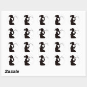 Meisje Blowing op Paardebloem silhouet Ronde Sticker (Vel)