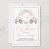 Meisje Boerderij Baby shower Gingham Pink Kaart (Voorkant)