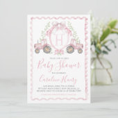 Meisje Boerderij Baby shower Gingham Pink Kaart (Staand voorkant)