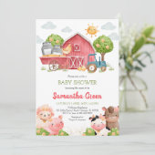 Meisje Boerderij Baby shower Kaart (Staand voorkant)