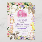 Meisje Boerderij Baby shower Uitnodiging (Voorkant / Achterkant)