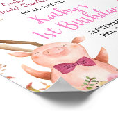 Meisje Boerderij Dieren Barnyard 1e Verjaardag Wel Poster (Hoek)