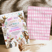 Meisje Boerderij Dieren Barnyard Ballon Verjaardag Kaart