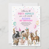 Meisje Boerderij Dieren Barnyard Bash Ballonnen Ve Kaart (Voorkant)