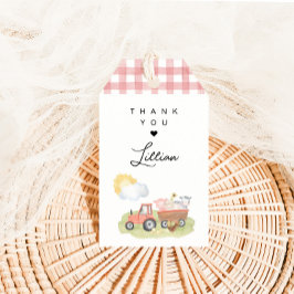 Meisje Boerderij Dieren Dank u Cadeaulabel