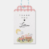 Meisje Boerderij Dieren Dank u Cadeaulabel (Voorkant)