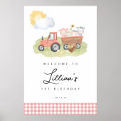 Meisje Boerderij Dieren Welkom teken Poster (Voorkant)