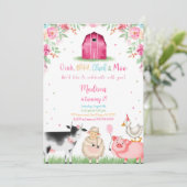 Meisje Boerderij verjaardag Kaart (Staand voorkant)