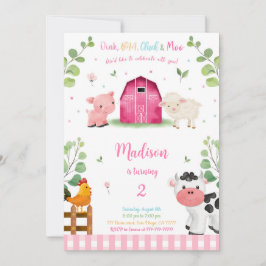 Meisje Boerderij verjaardag Kaart